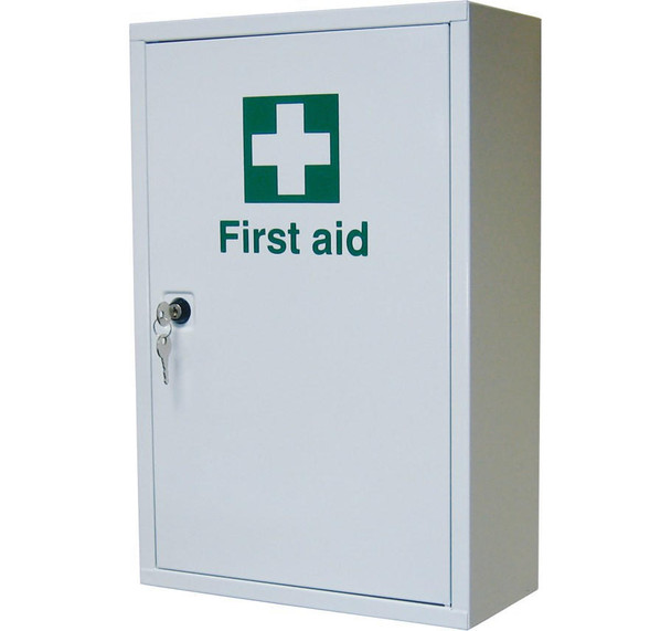 Risk Assessment Products First Aid Metal Cabinet Single Door, Single Depth, Empty 