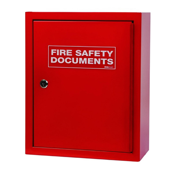 Risk Assessment Products Metal Fire Document Cabinet, Key Lock, Red 
