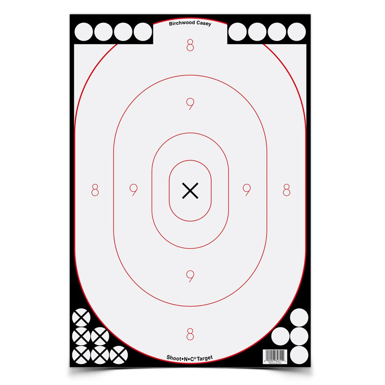 Shoot•N•C® 12 x 18 Inch White / Black Silhouette, 5 Targets - 90 Pasters