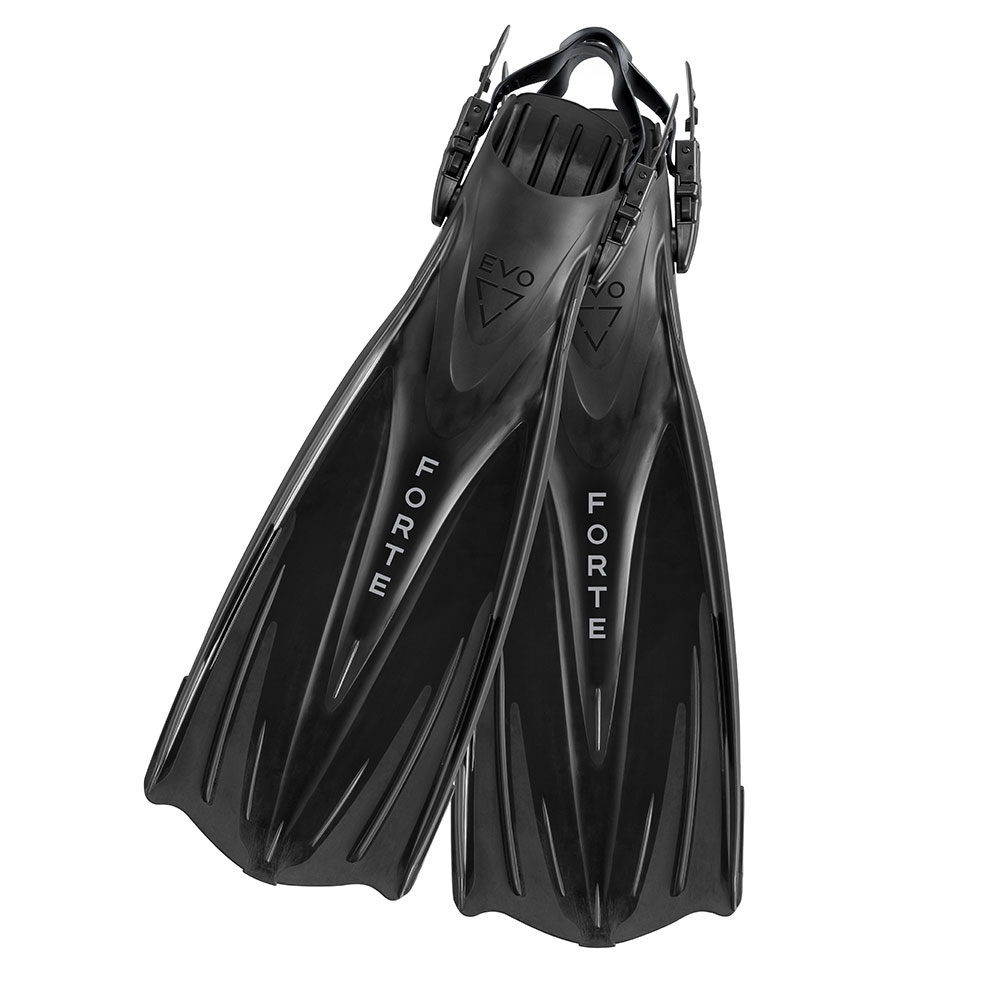 EVO Forte Open Heel Dive Fins - Black - Large