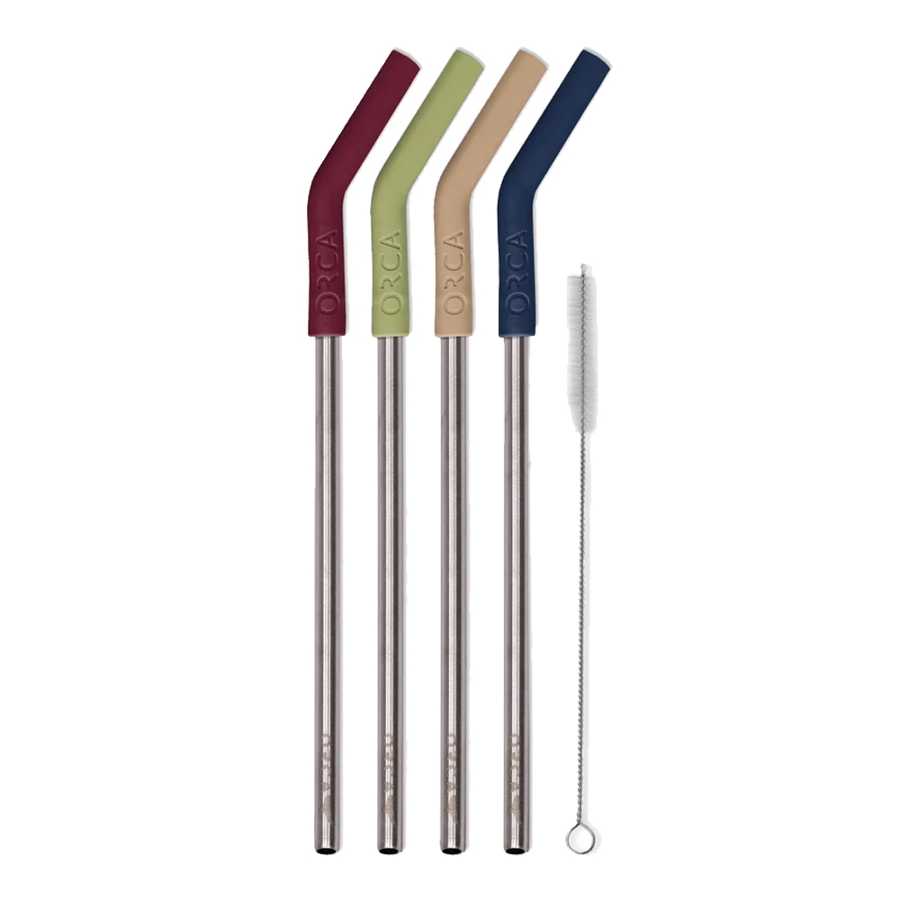 Reusable Straws,Set of 8 Long 8.5 Inch Stainless Steel Metal Straws, 4  Silicone Straws, Includes 2 Cleaning Brushes, Compatible With  Tumblers,YETI