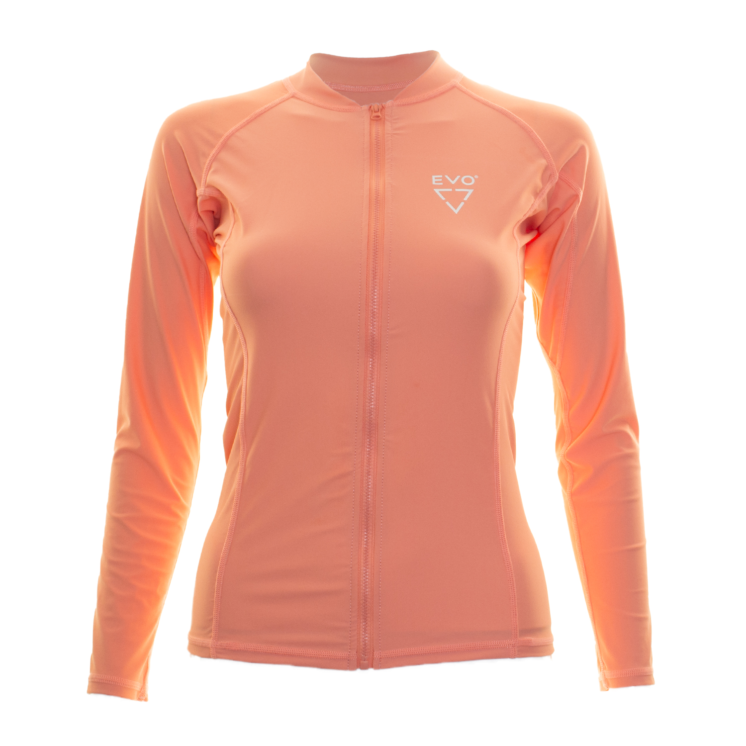 EVO Largo Zip-Up Long Sleeve Rashguard (Women's) - Sunset Coral