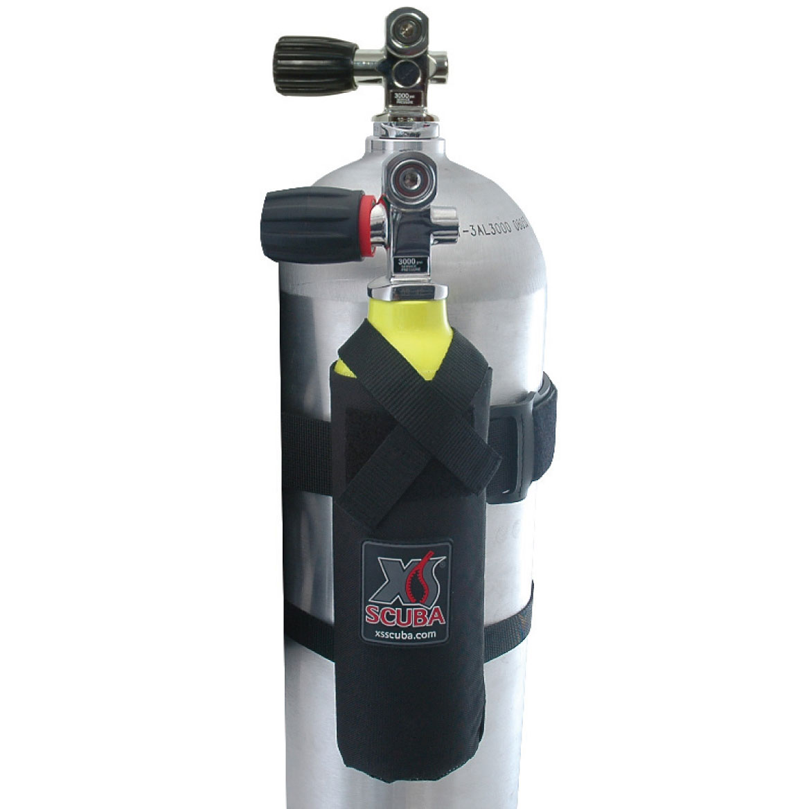XS Scuba 19CF Pony Bottle Bag Attached to Tank. Tanks & Valves NOT Included