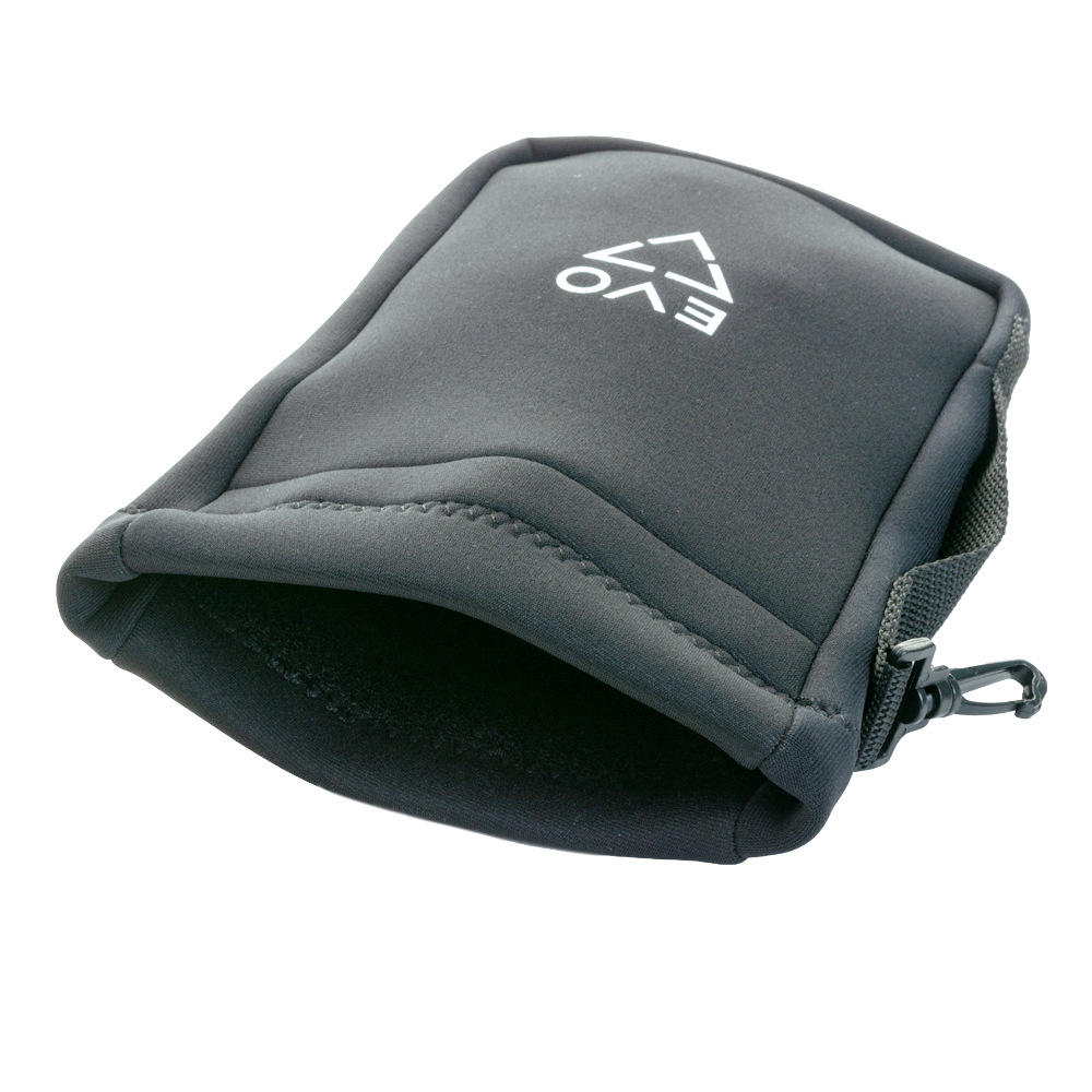 EVO Neoprene Scuba Mask Pouch Fave Up View - Black