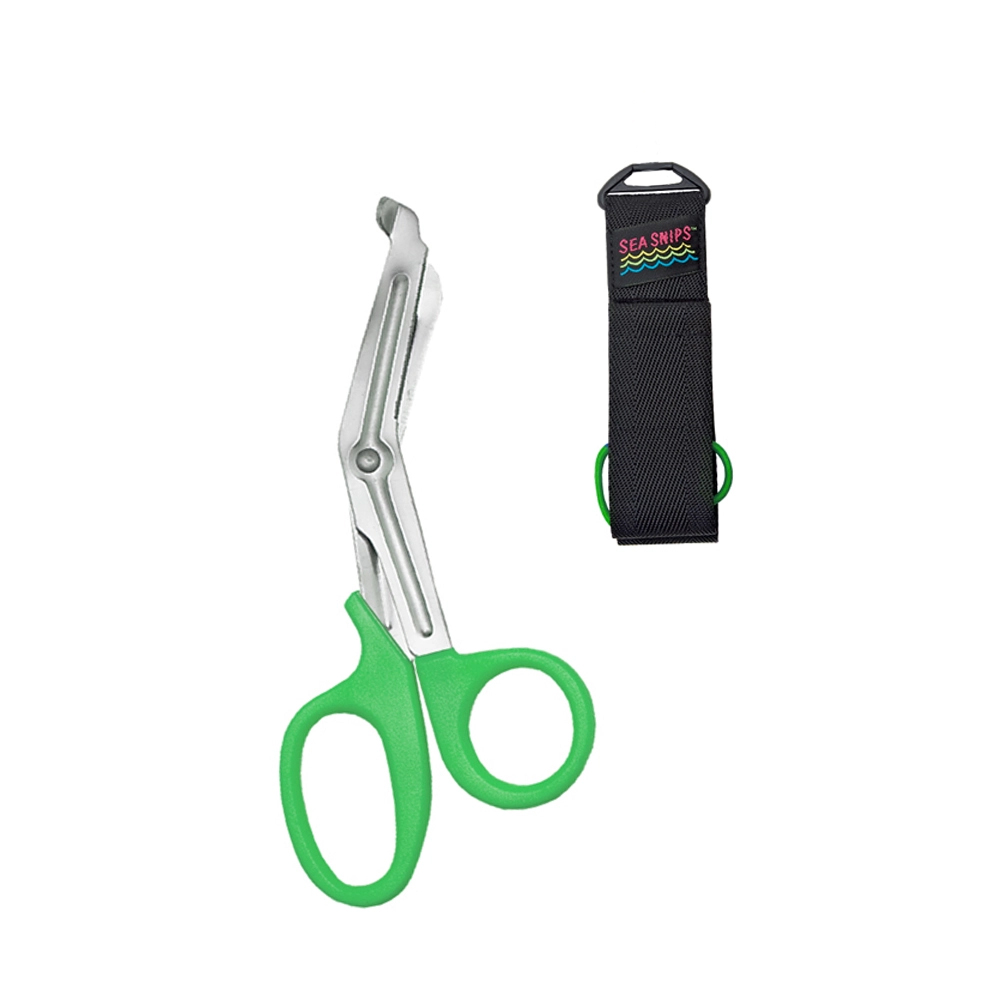 Sea Snips Cutting Tool with Holster - Green