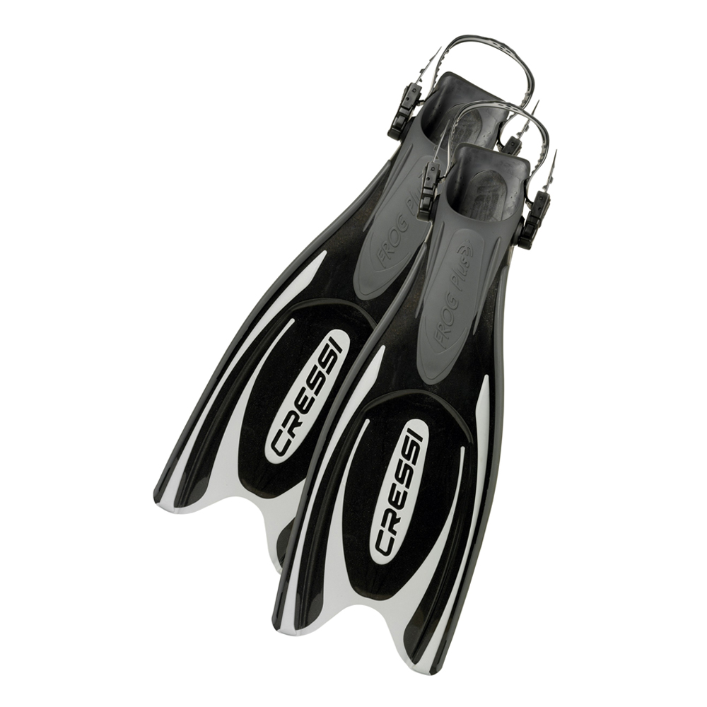 Cressi Frog Plus Open Heel Dive Fins - Black/Silver