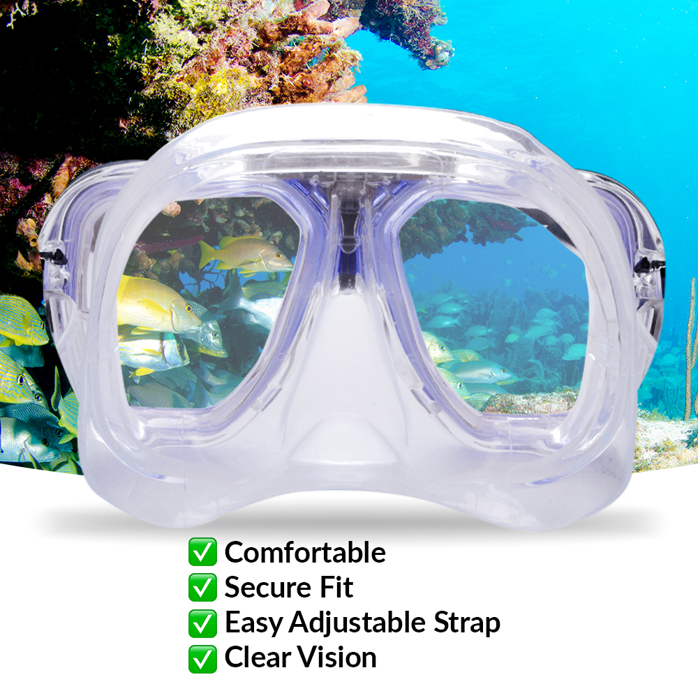 EVO Drift Mask and Semi-Dry Snorkel Combo, Two Lens Mask Features Back View