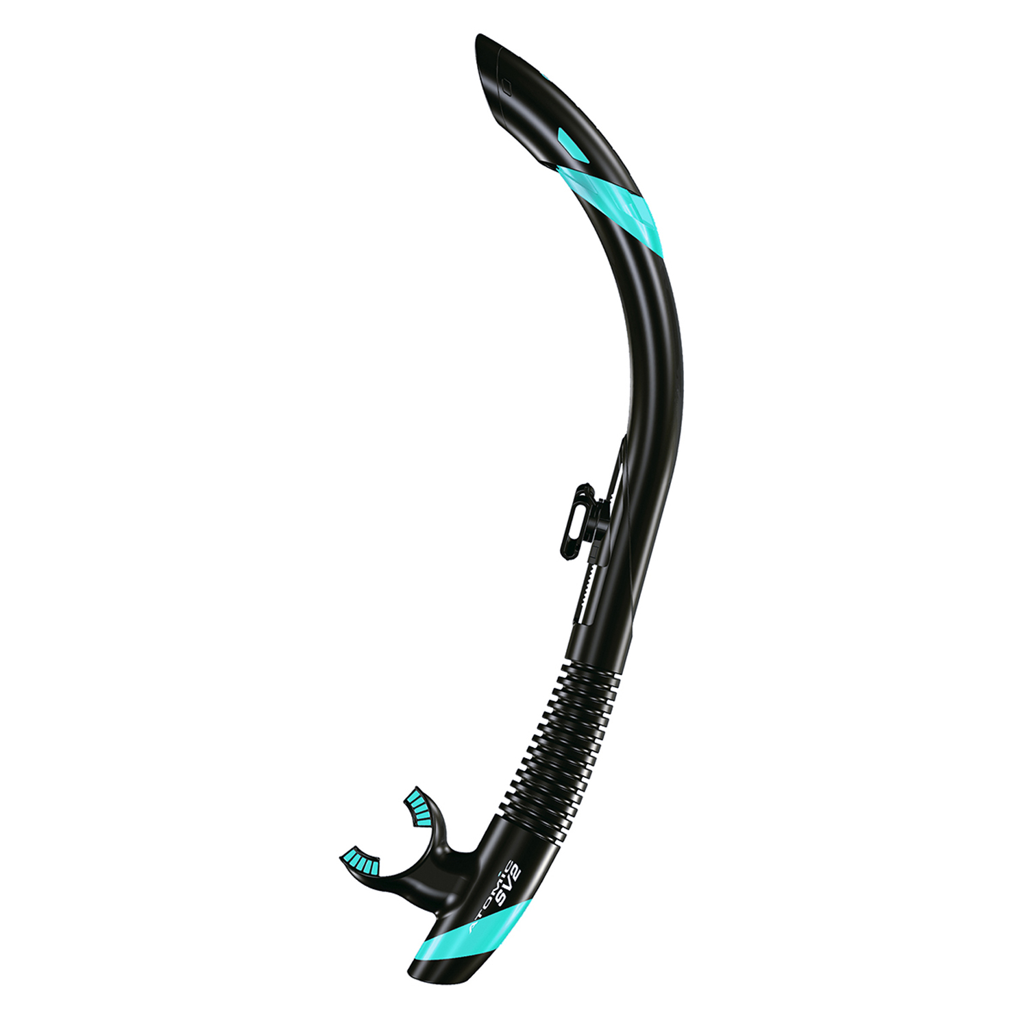Atomic SV2 Semi-Dry Snorkel - Black/Aqua