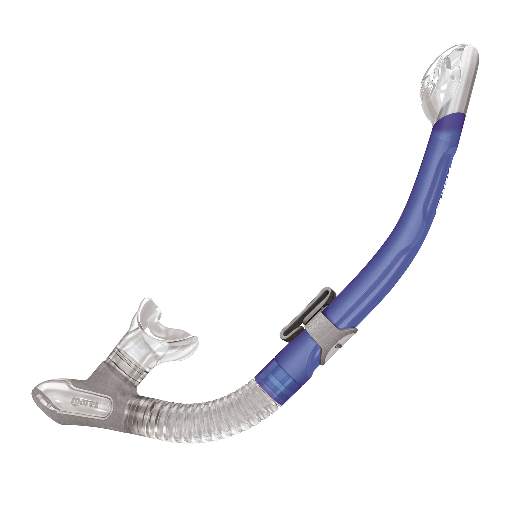 Mares Ergo Dry Snorkel with Exhaust Valve - Clear/Blue