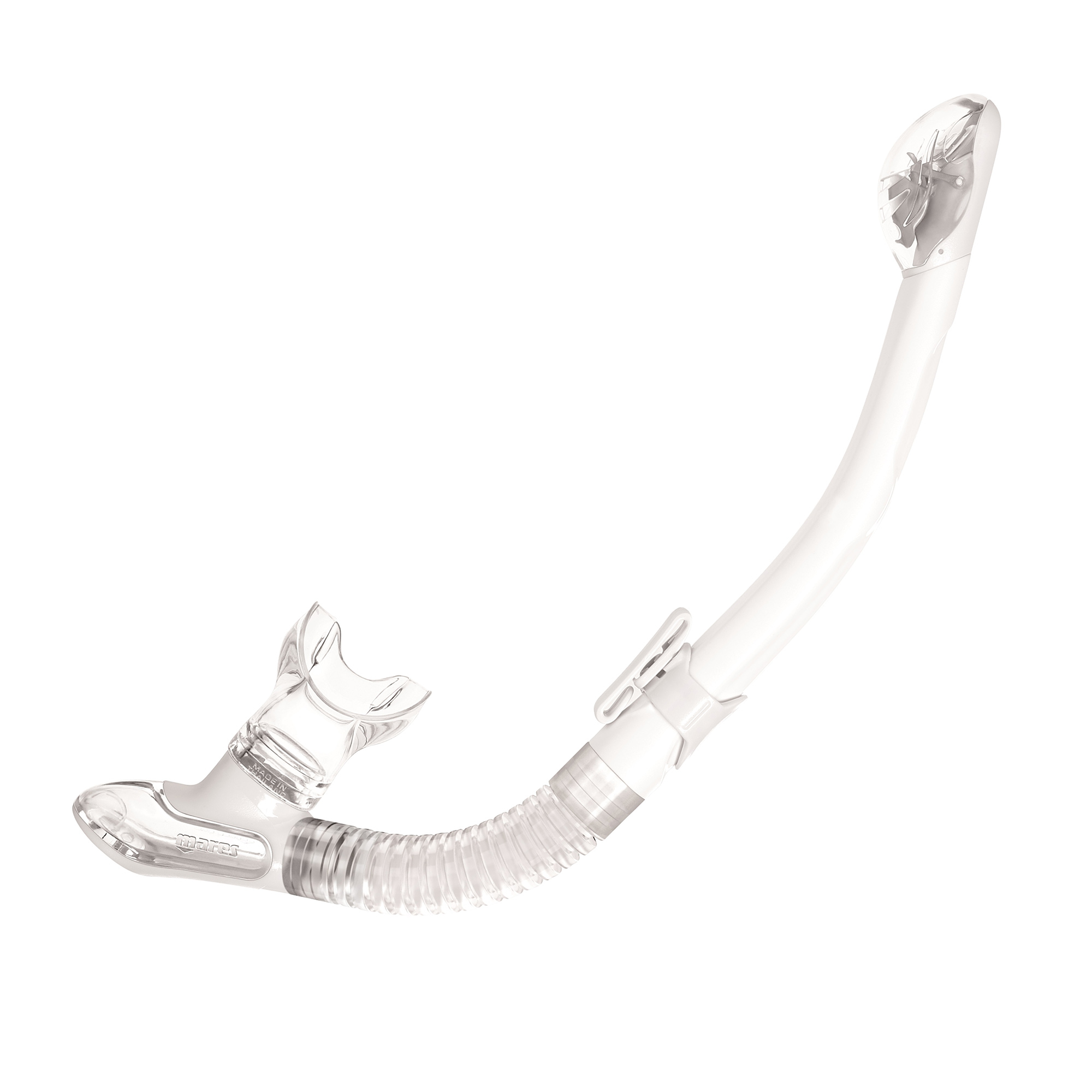 thumbnail image 2 of Mares Ergo Dry Full Dry Snorkel – Silicone, Soft Tube, Blue, One Size, Scuba Diving 2 of 3
