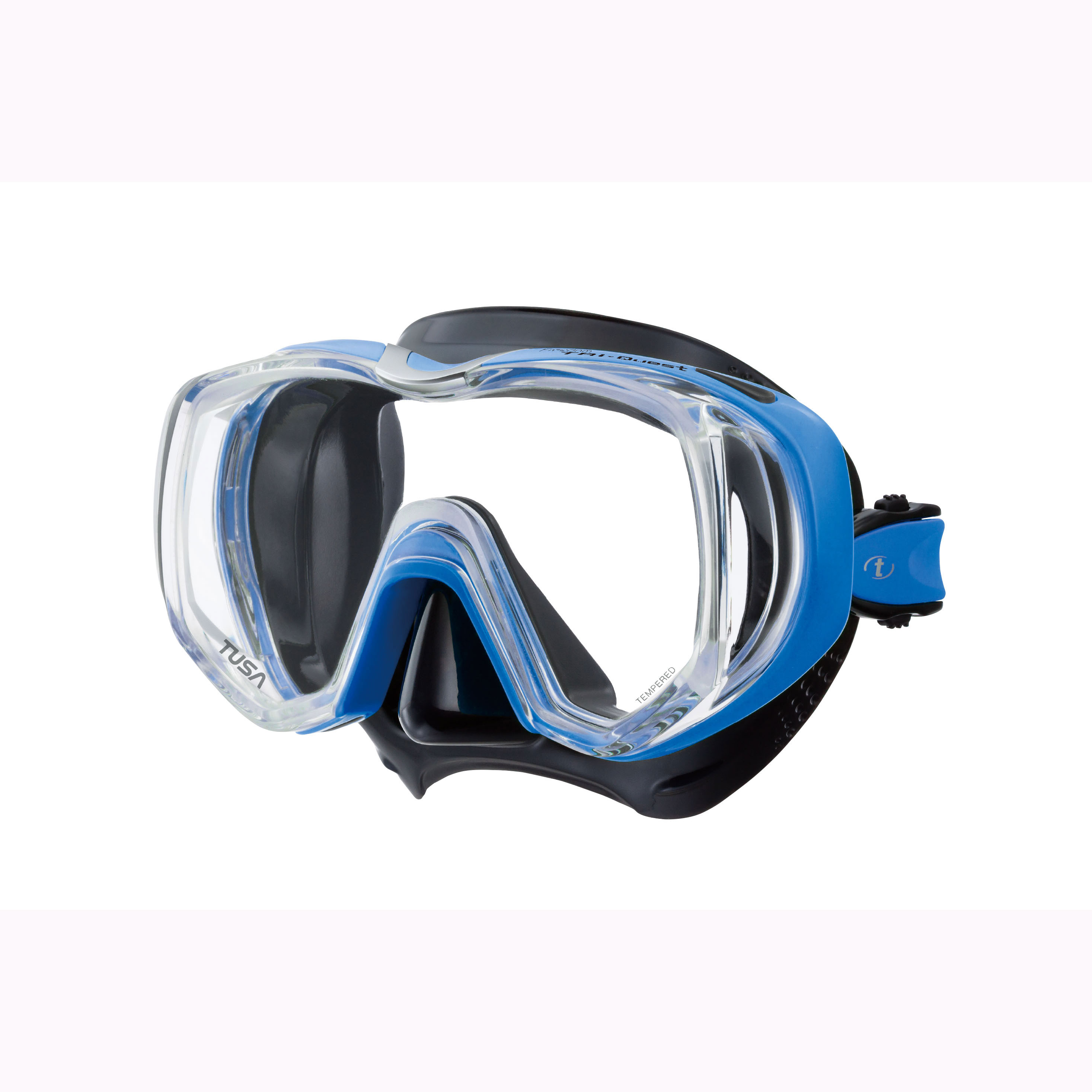 TUSA Tri-Quest Mask, Wraparound Lens - Black/Blue