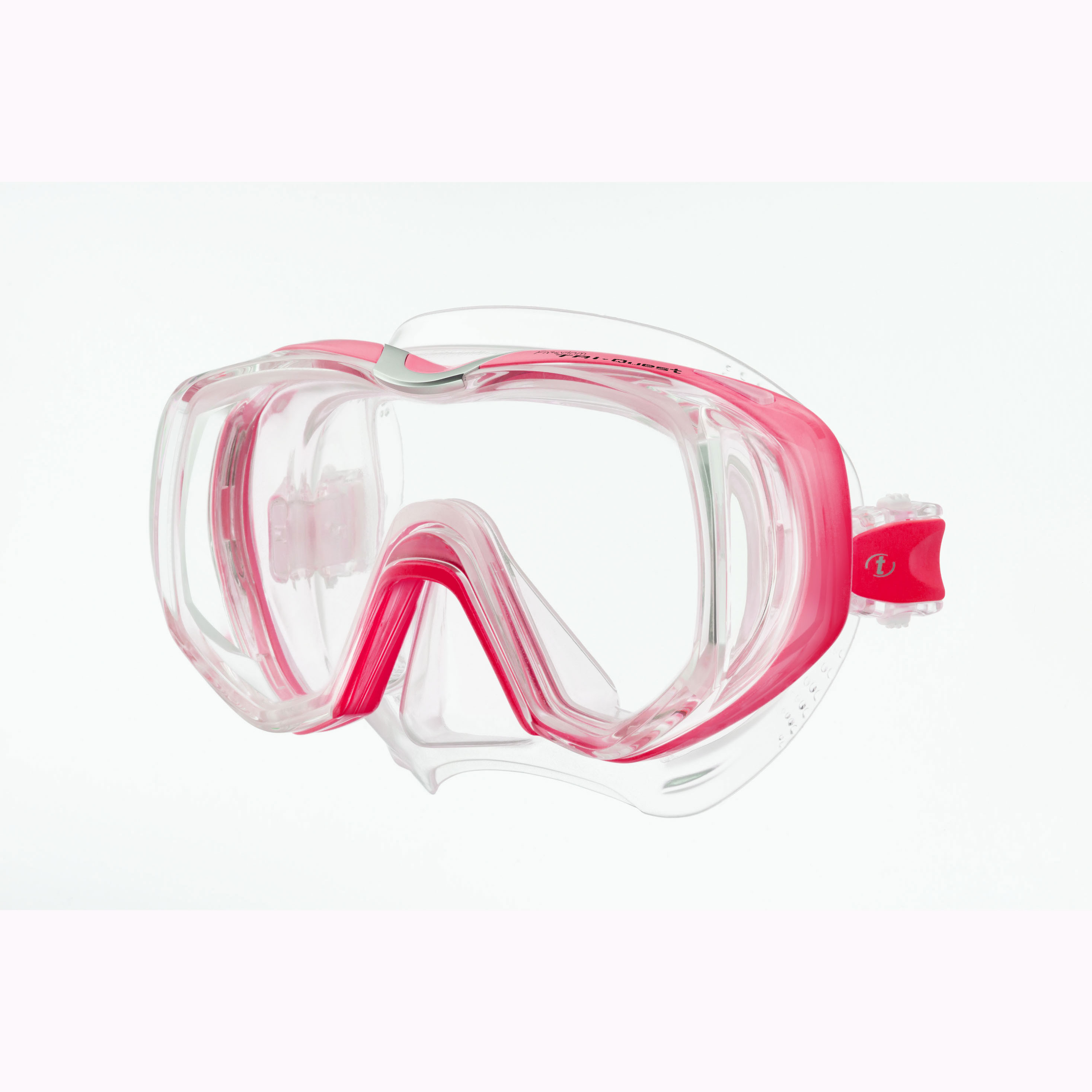 TUSA Tri-Quest Mask, Wraparound Lens - Clear/Pink