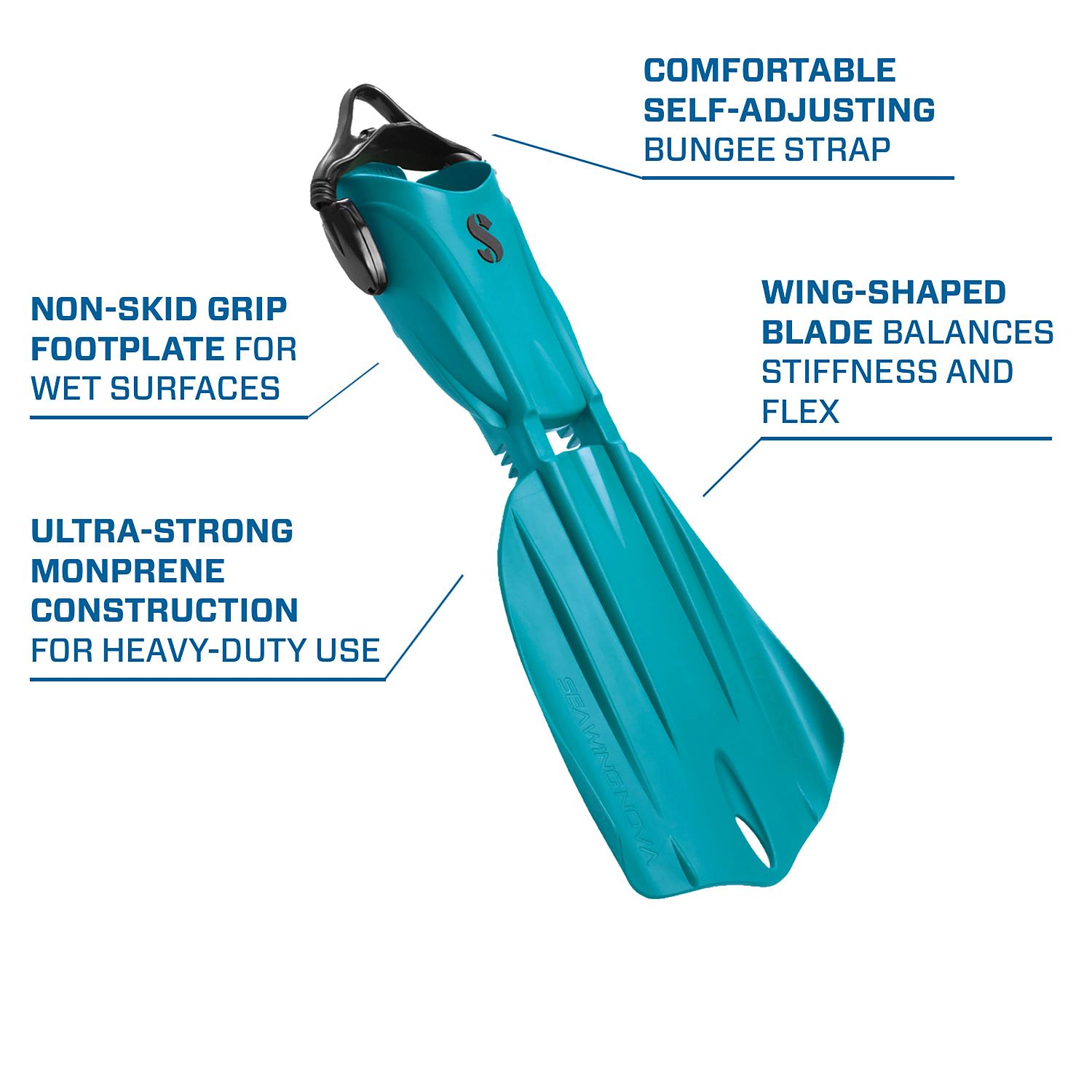 ScubaPro Seawing Nova Pivot-Blade Open Heel Dive Fins - Black