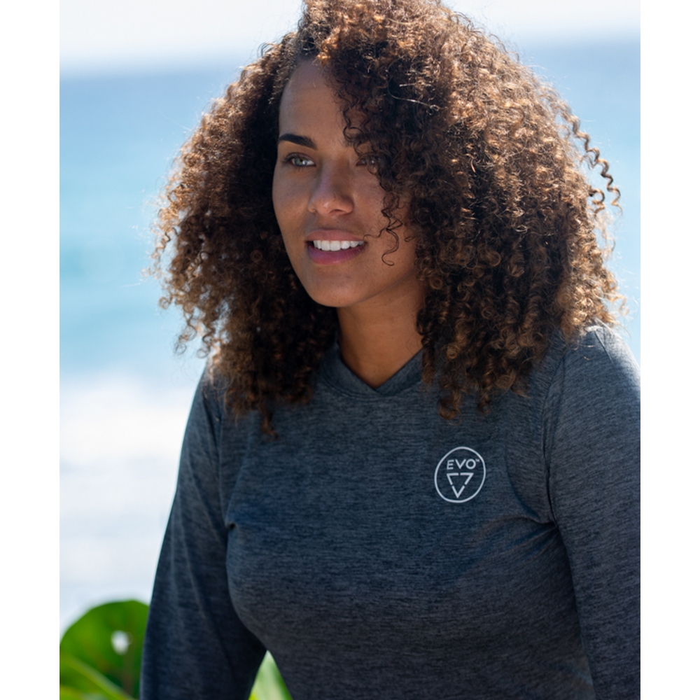 EVO Malibu Long Sleeve Rashguard (Women's) Lifestyle - Heather Black