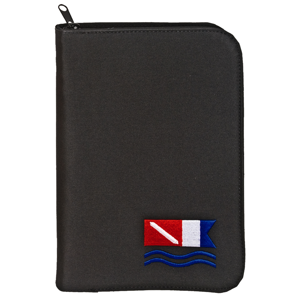 Low Profile 3-Ring Dive Log Binder with Inserts - Black Dive Flag