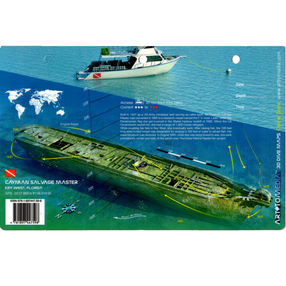 Cayman Salvage Master Wreck 3D Dive Card