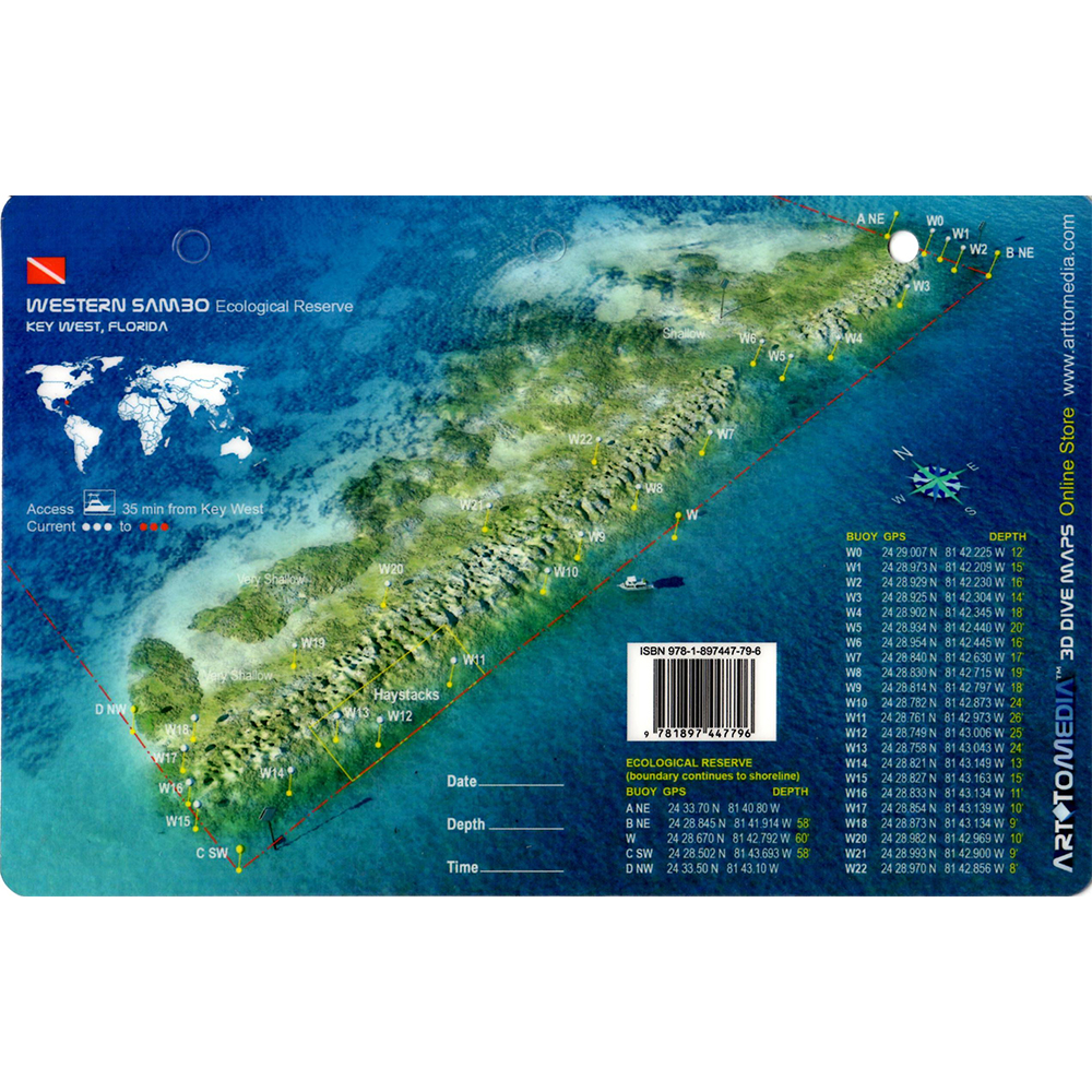 Western Sambo Ecological Reserve 3D Dive Site Map Back Side