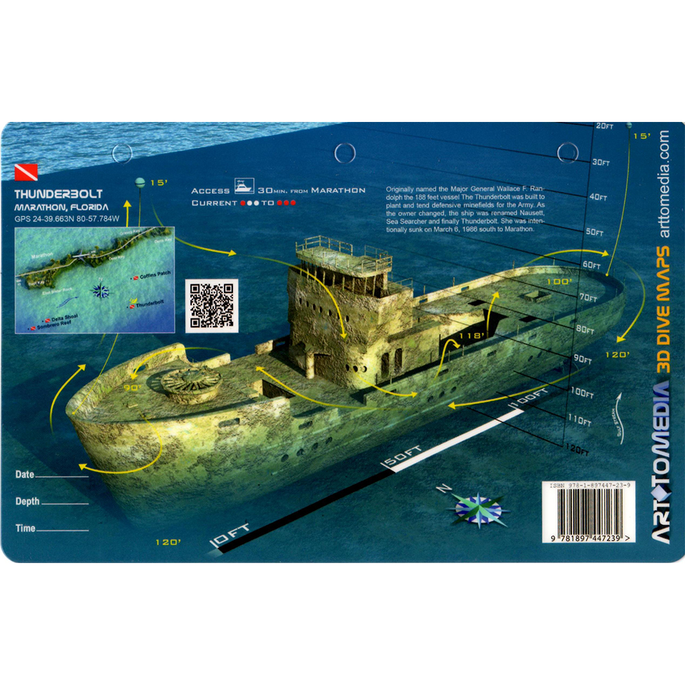Thunderbolt Wreck 3D Dive Site Map Back Side