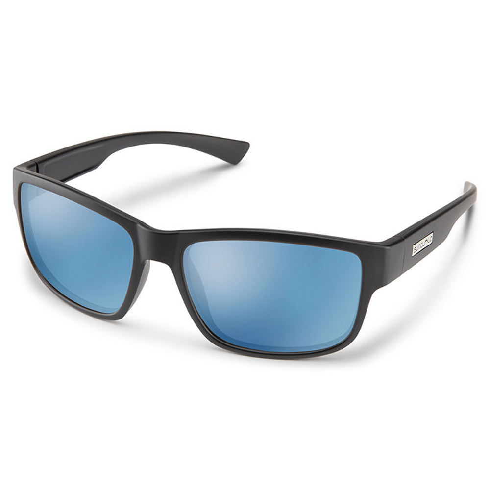 Suncloud Suspect Matte Black Polarized Blue Mirror Sunglasses