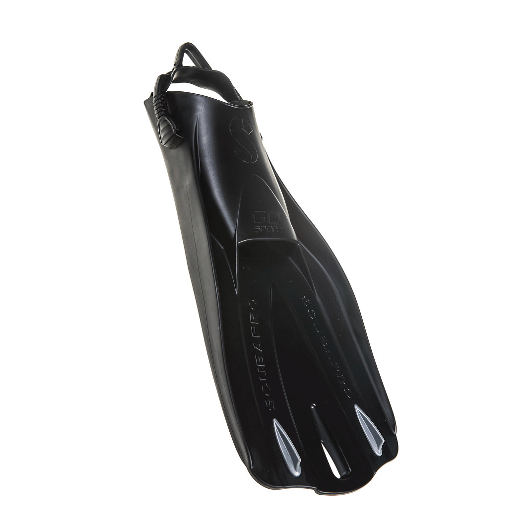 ScubaPro Go Sport Open Heel Dive Fins Angle View - Black