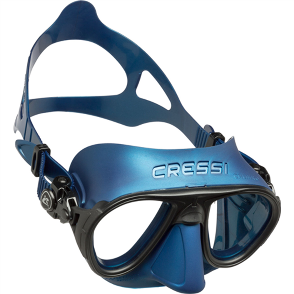 Cressi Calibro Mask, Two Lens - Blue/Silver