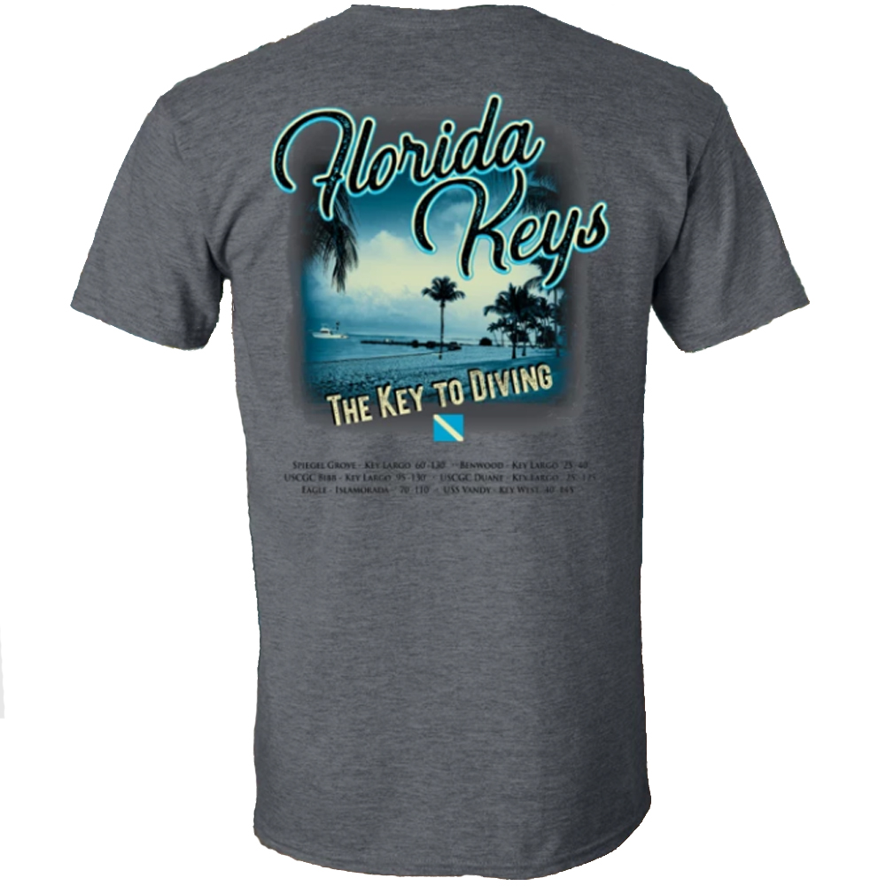 Amphibious Outfitters Key to Diving Short Sleeve Tee - Dark Heather