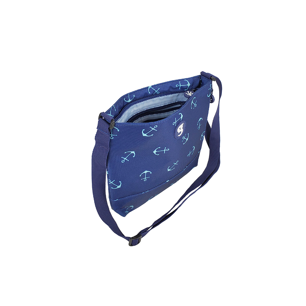 Gecko Crossbody Bag Open - Anchors