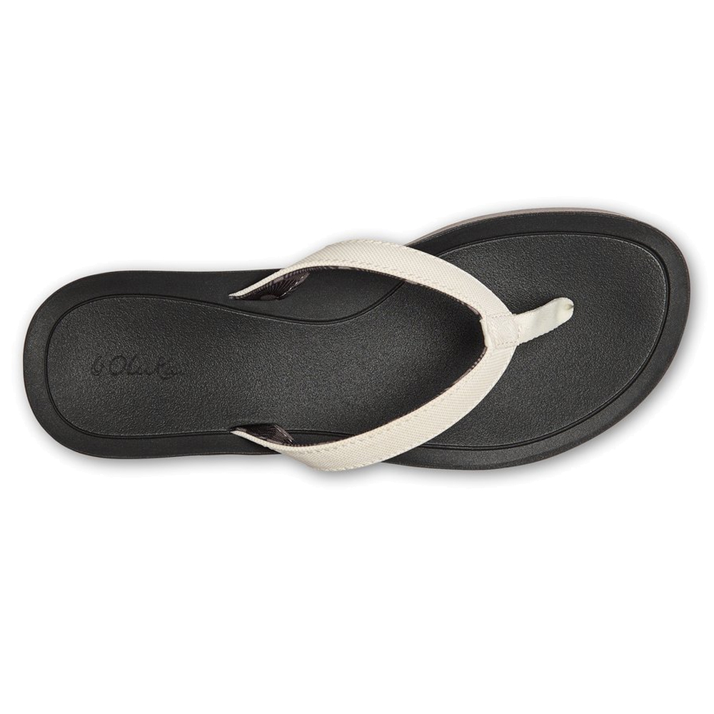 OluKai Pi’o Lua Sandals Top - White/Black