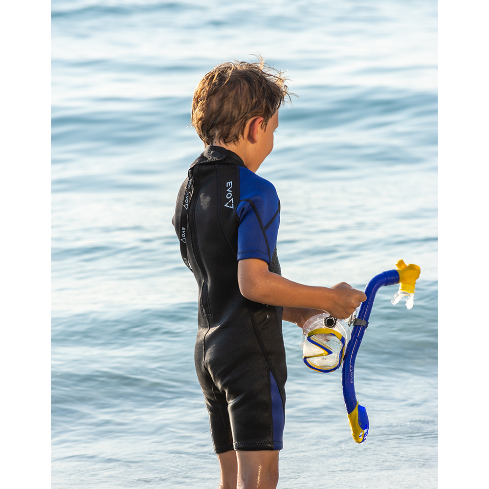 EVO One Dry Snorkel (Kid's) Lifestyle with Boy