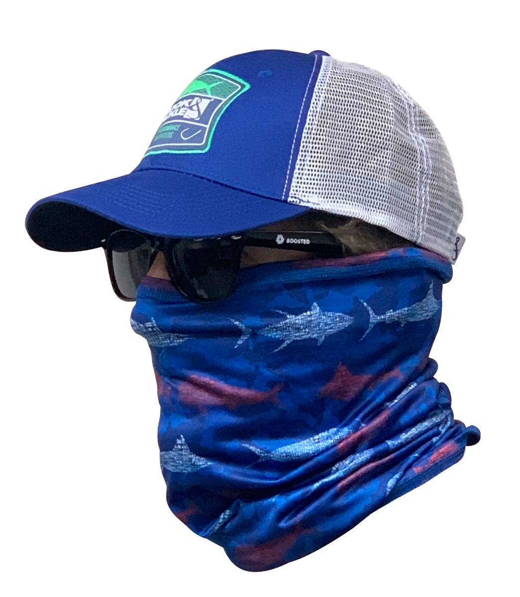 Hook & Tackle Neck Gaiter - Blue Fish Stripes Camo