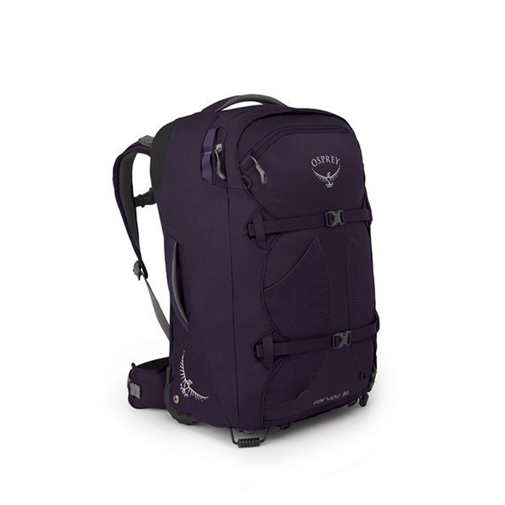 Osprey Fairview Wheeled Travel Pack Carry-on 36 Front with Straps - Amulet Purple