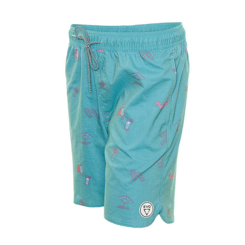 EVO Cheers Volley Shorts (Men's) Side - Aqua