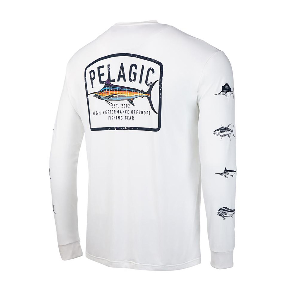 Pelagic Aquatek Pro Deluxe Long Sleeve Performance Shirt Blue 