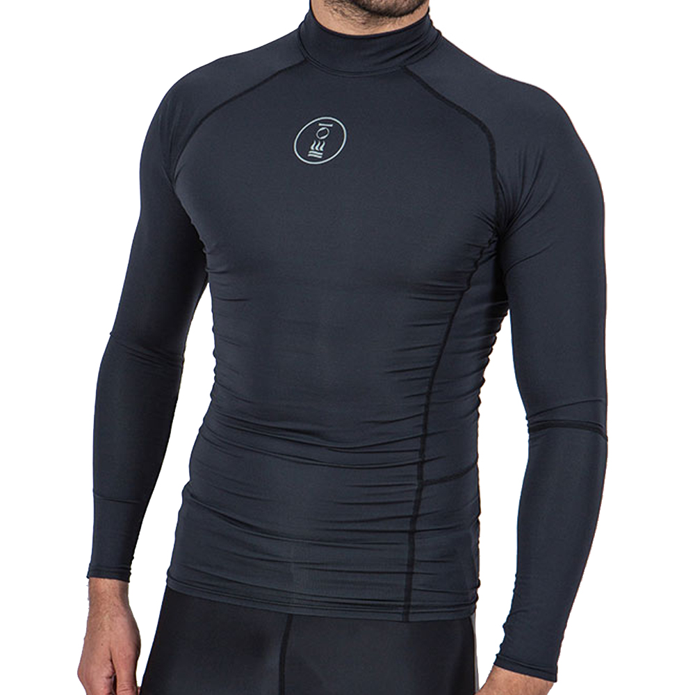 AquaSport Long Sleeve Rash Guard Sunset Palm Print Black