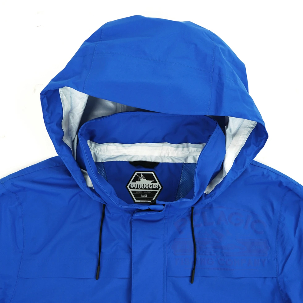 Pelagic Outrigger Lightweight Rain Jacket Hood - Blue