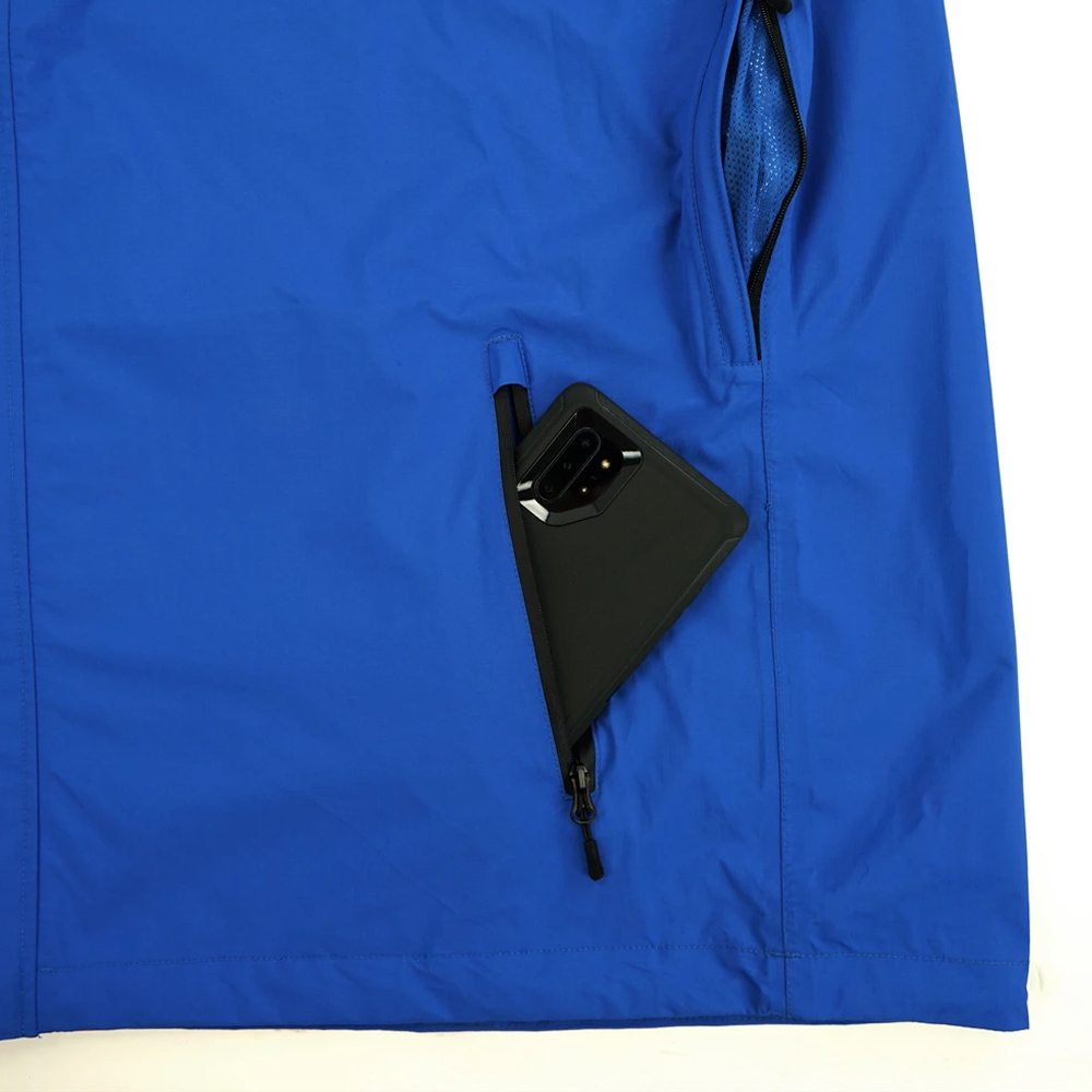 Pelagic Outrigger Lightweight Rain Jacket Pocket Detail- Blue