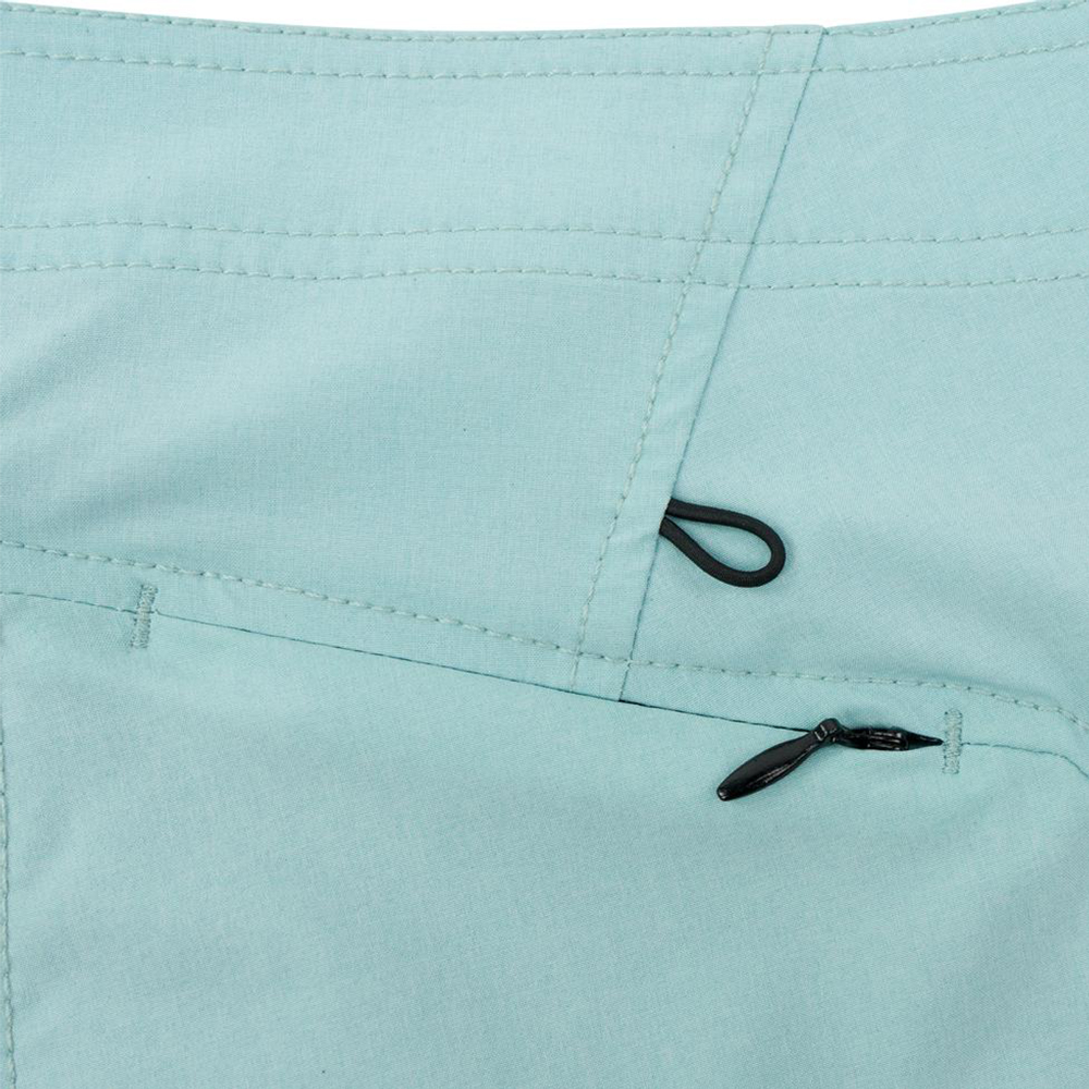 Pelagic Deep Sea Hybrid Shorts Gyotaku (Women's) Back Pocket Detail - Turquoise