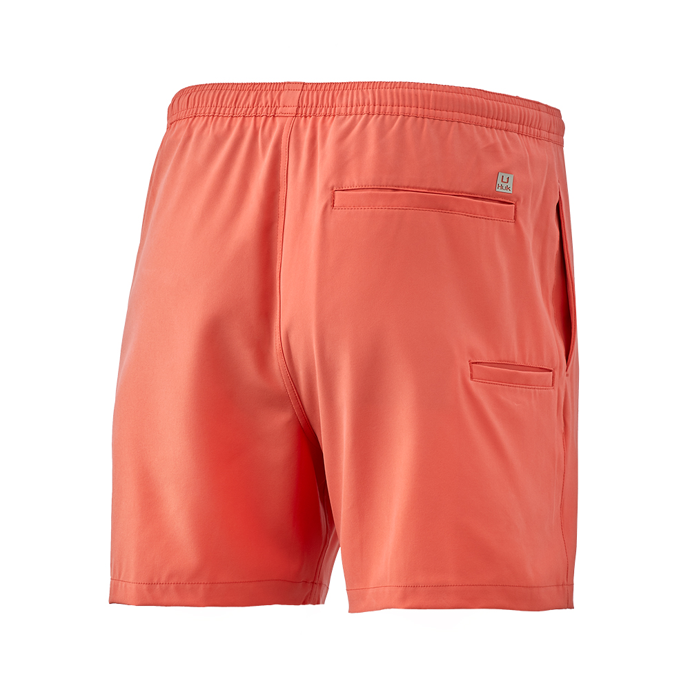 Huk Capers Volley Shorts Back - Fusion Coral