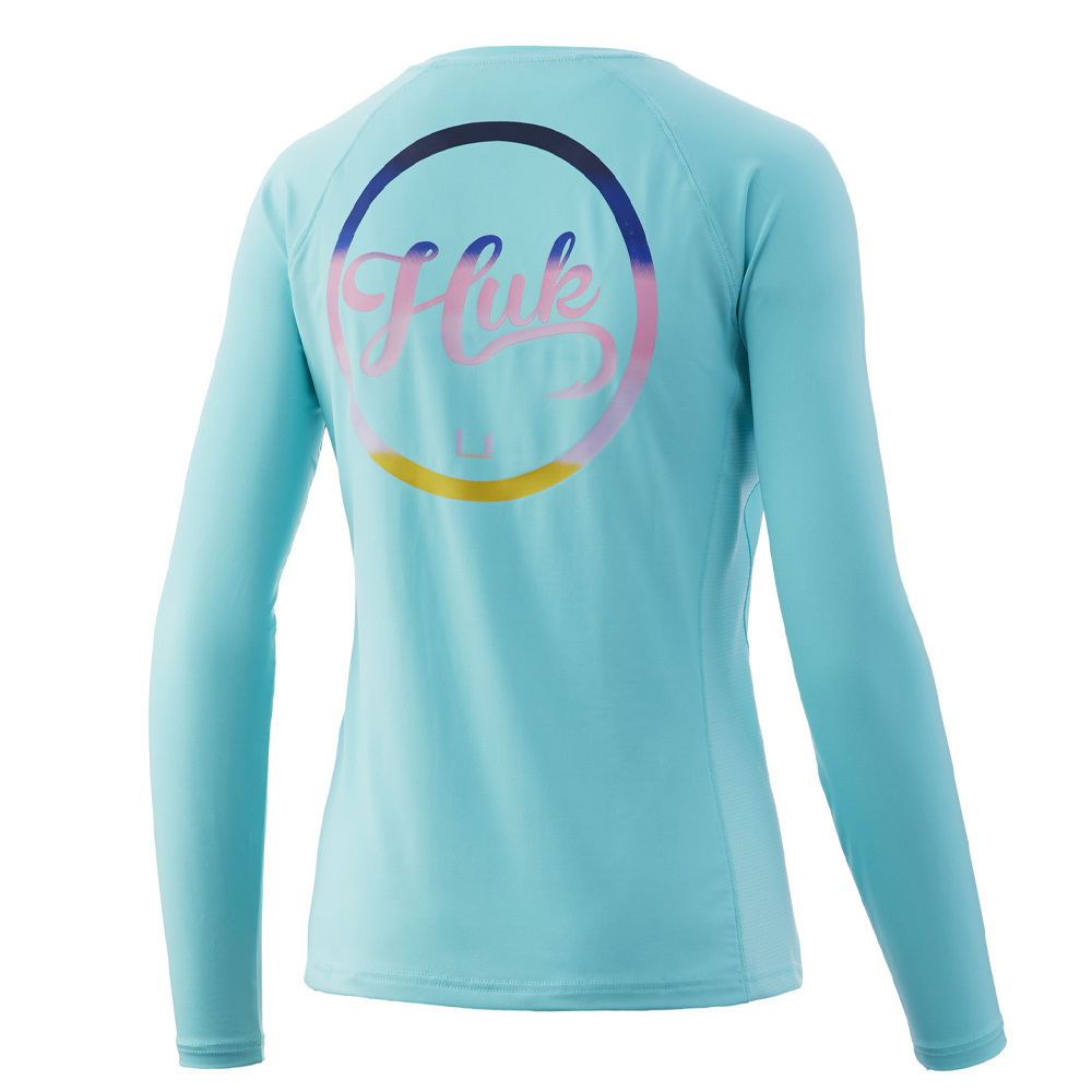 Huk Script Pursuit Long Sleeve Performance Top (Women's) - Blue Radiance