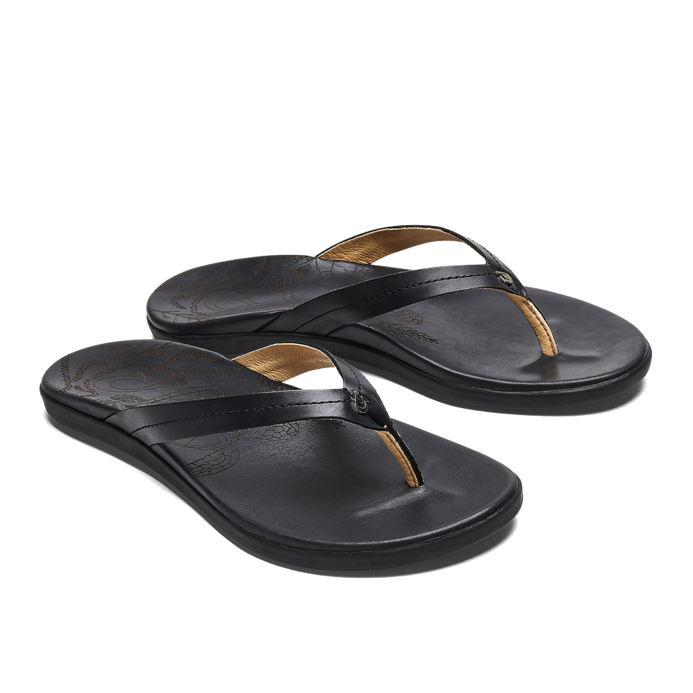 Olukai Women's Nu'a Pi'o Black Sandal - Teskeys