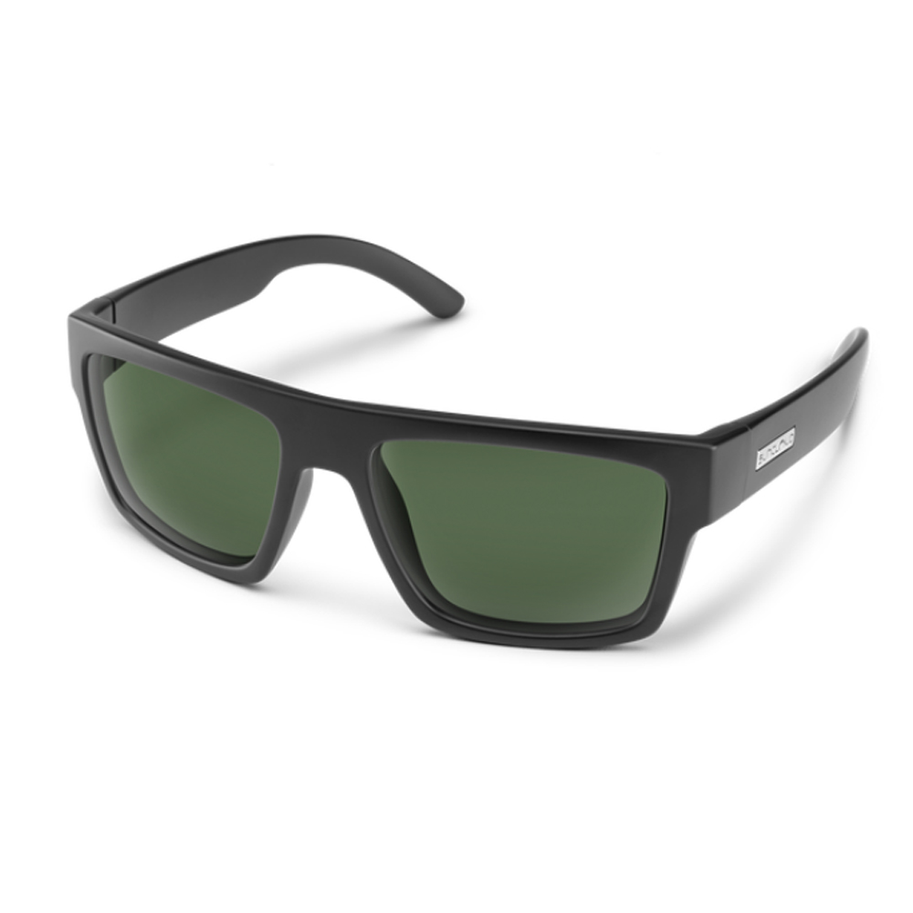 Suncloud Flatline Polarized Sunglasses -Matte Black Frame / Gray Green Lenses