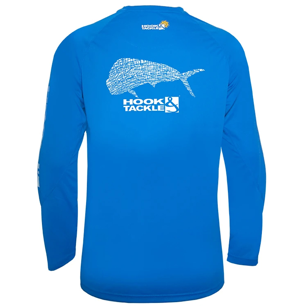 Hook & Tackle Dolphin Crosshatch Long Sleeve Performance Shirt (Men's) - Maliblue