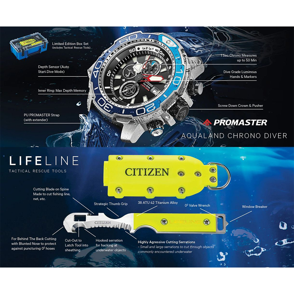 Citizen Promaster Aqualand Limited Edition Dive Watch Infographic