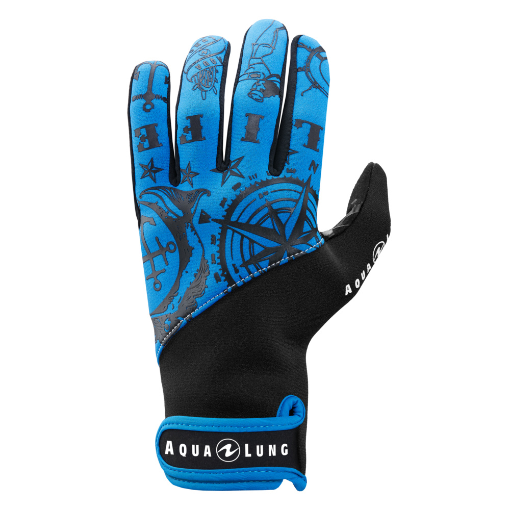 Aqua Lung Admiral III 2mm Dive Gloves (Men's) Back - Black/Blue