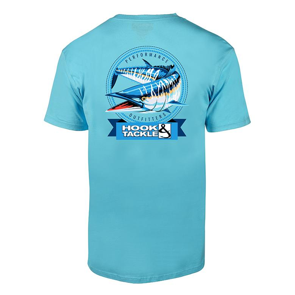 Hook & Tackle Wahoo Action Short Sleeve T-Shirt (Men's) - Pacific Blue