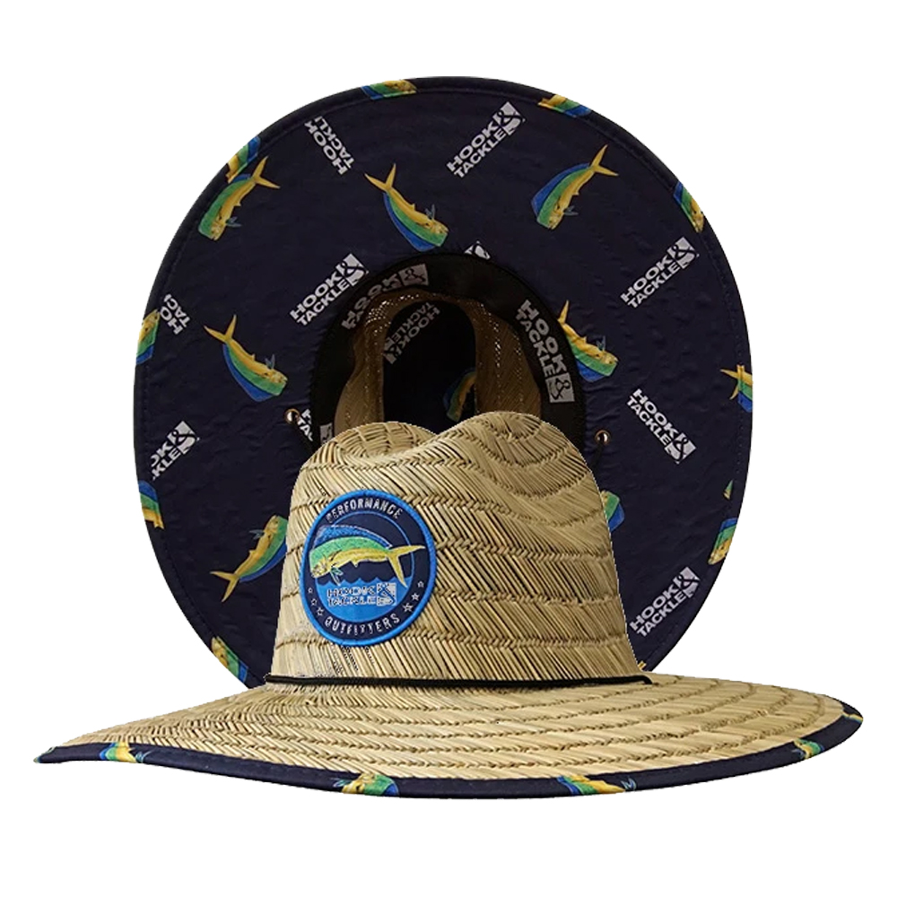  Hook & Tackle® Men's Marlin Lifeguard Fishing Stretch Fit Straw  Hat Natural Medium/Large : Sports & Outdoors