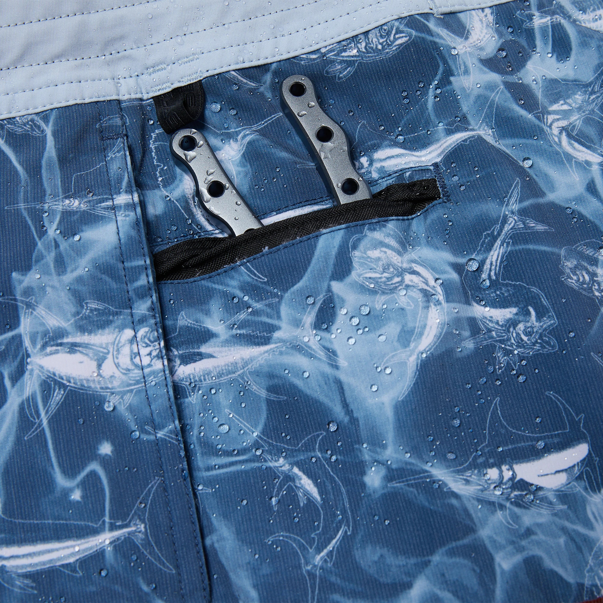 The American Outdoorsman Blue Vented Fishing Short - Depop