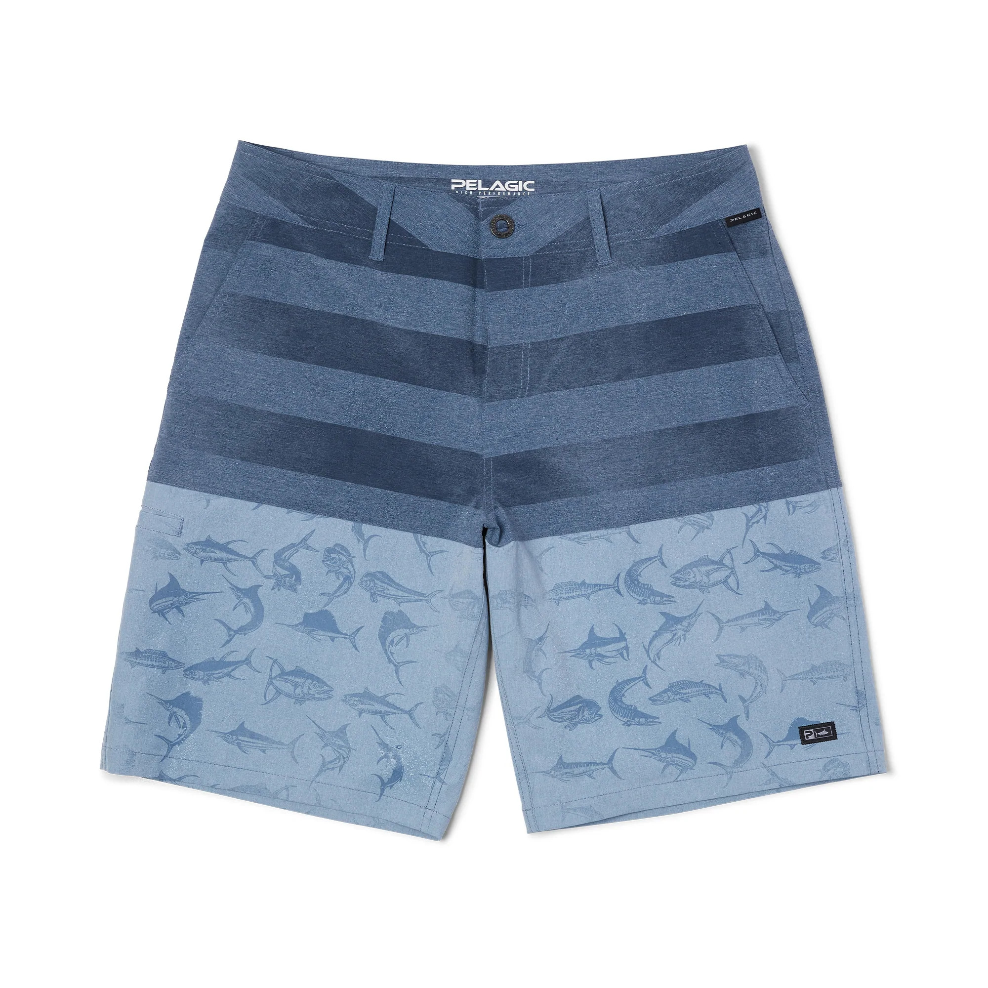 Pelagic Deep Sea Americamo Hybrid Fishing Shorts (Men's) Front 2 - Smokey Blue