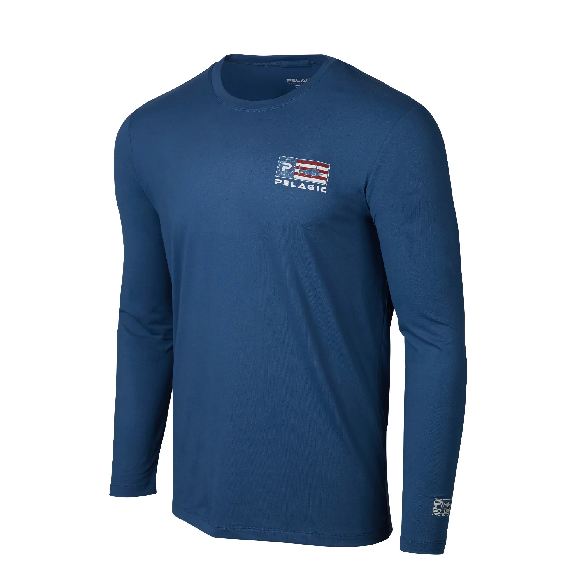 Pelagic Stratos Icon Performance Long Sleeve (Men’s) Front - Smokey Blue