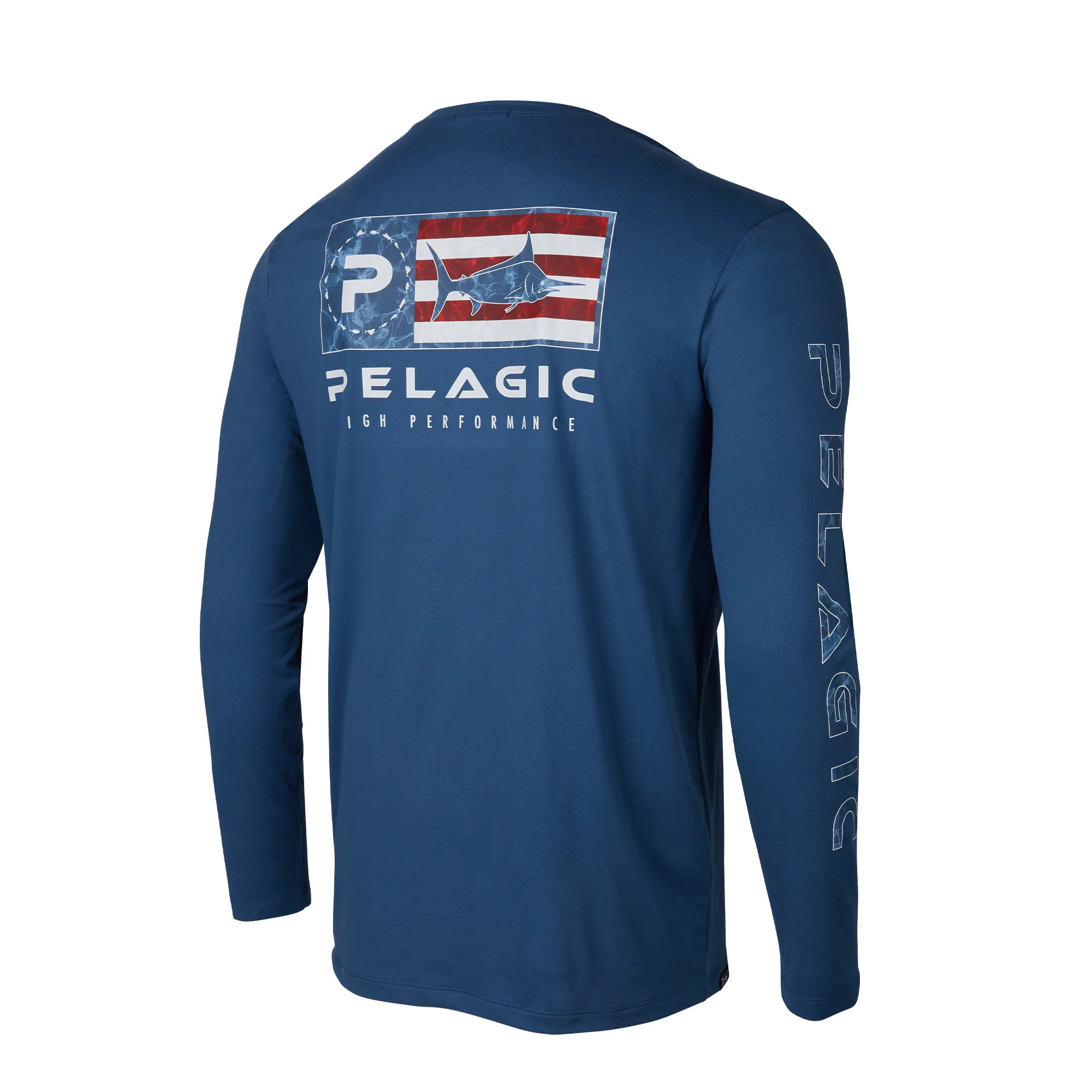 Pelagic Stratos Icon Performance Long Sleeve (Men’s) Back - Smokey Blue
